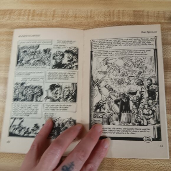 Don Quixote Miguel de Cervantes 1984 B&W Pocket Classics Comic Paperback VTG - Picture 7 of 7